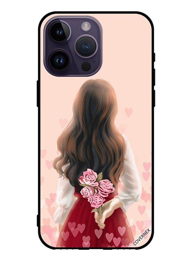 Covernex Protective Case Cover For Apple iPhone 14 Pro Max Girl Hiding Flowers - Image 1