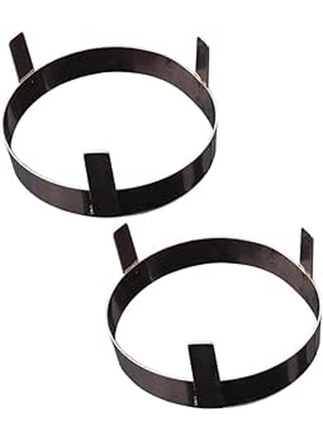 2 Pcs Natural Coconut Soup Stand Holder with Stainless Steel Trays Storage Organizer - Image 1