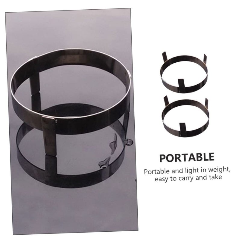 2 Pcs Natural Coconut Soup Stand Holder with Stainless Steel Trays Storage Organizer - Image 4