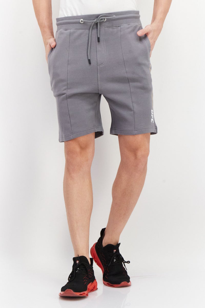 Ufc Men Sportswear Fit Brand Logo Outdoor Sweat Shorts, Grey - Image 1