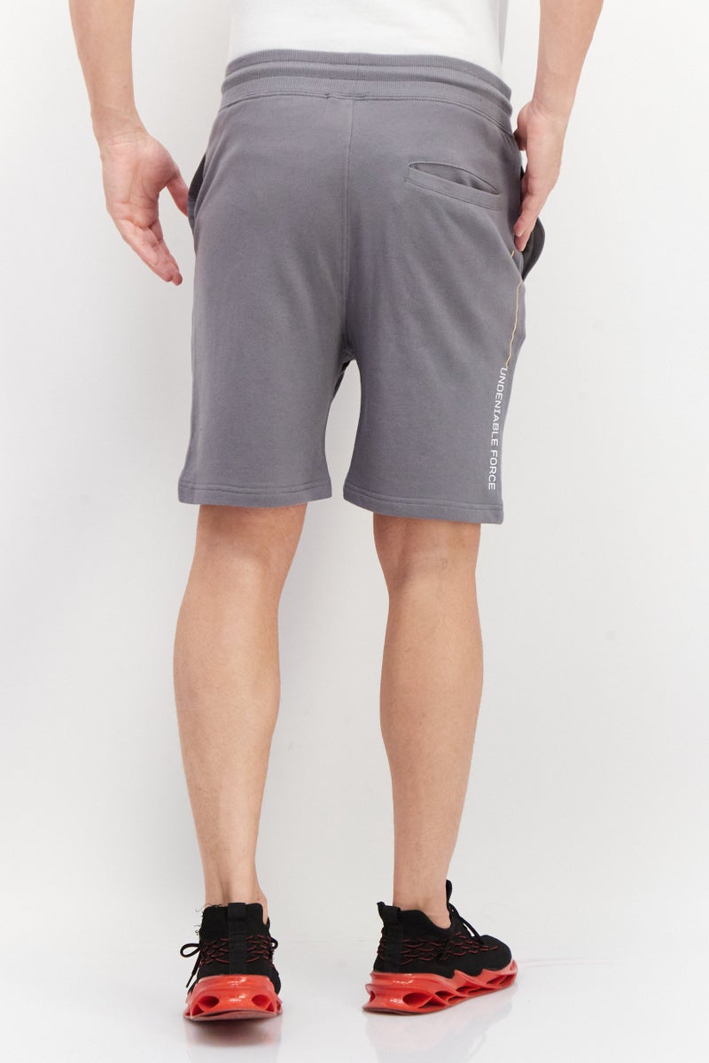 Ufc Men Sportswear Fit Brand Logo Outdoor Sweat Shorts, Grey - Image 4