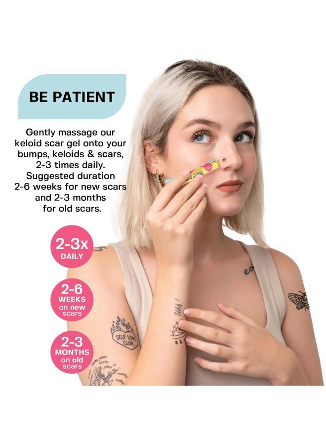 BASE LABORATORIES Keloid Bump Removal Gel | Natural Piercing Bump Treatment & Keloid Scar Gel | Keloid Scar Removal for all Scars, Keloids & Piercing Bumps | Soothing Piercing Aftercare | 2 oz - Image 4