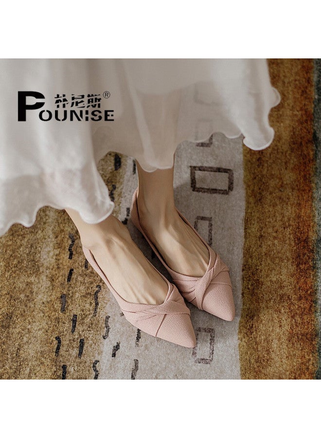 Pounise أحذية نسائية على الطريقة الكورية مقاس كبير Pqm-02 وردي 39/245 - Image 1