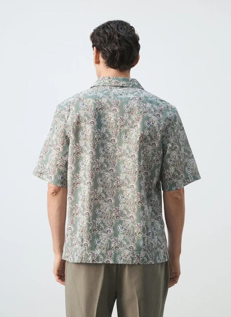 مانجو مان 100% Cotton Bowling-Collar Shirt