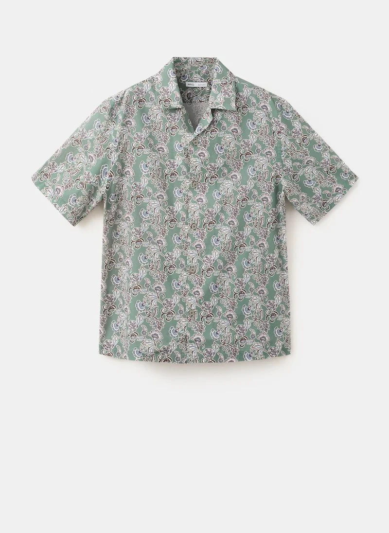 Mango Man 48-MUSGO 100% Cotton Bowling-Collar Shirt for Men | Best Price UAE
