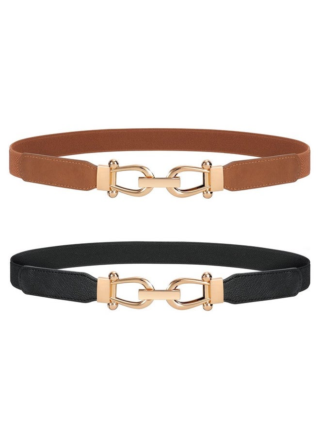 2 Pack Women Stretchy Waist Belt Retro Elastic Skinny Belt For Ladies With Gold Buckle - pzsku/Z2118378421D58A9F92FCZ/45/_/1735566911/b77235a4-4022-44d8-87cd-b4d545c2a3cf