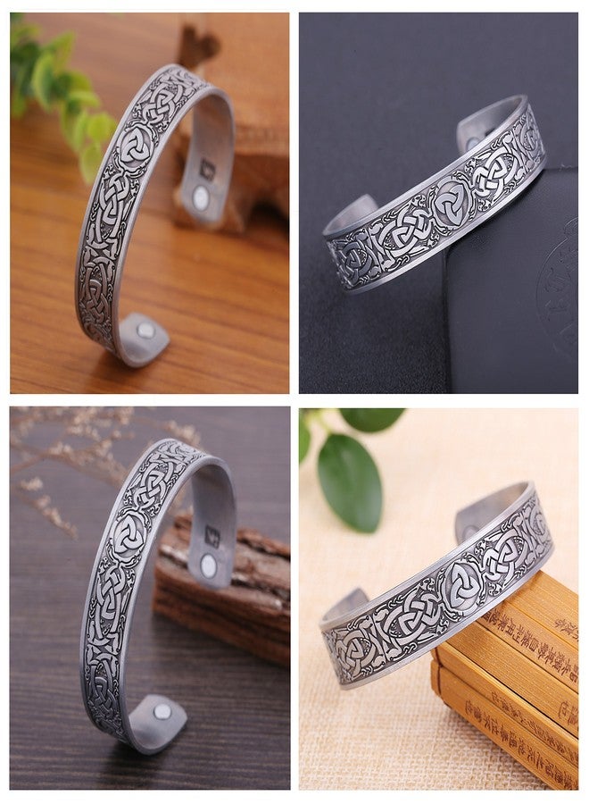 Lemegeton Norse Celtic Knot Bracelet Trinity Knot Bracelet Mens Viking Cuff Bangle for Women - Image 5