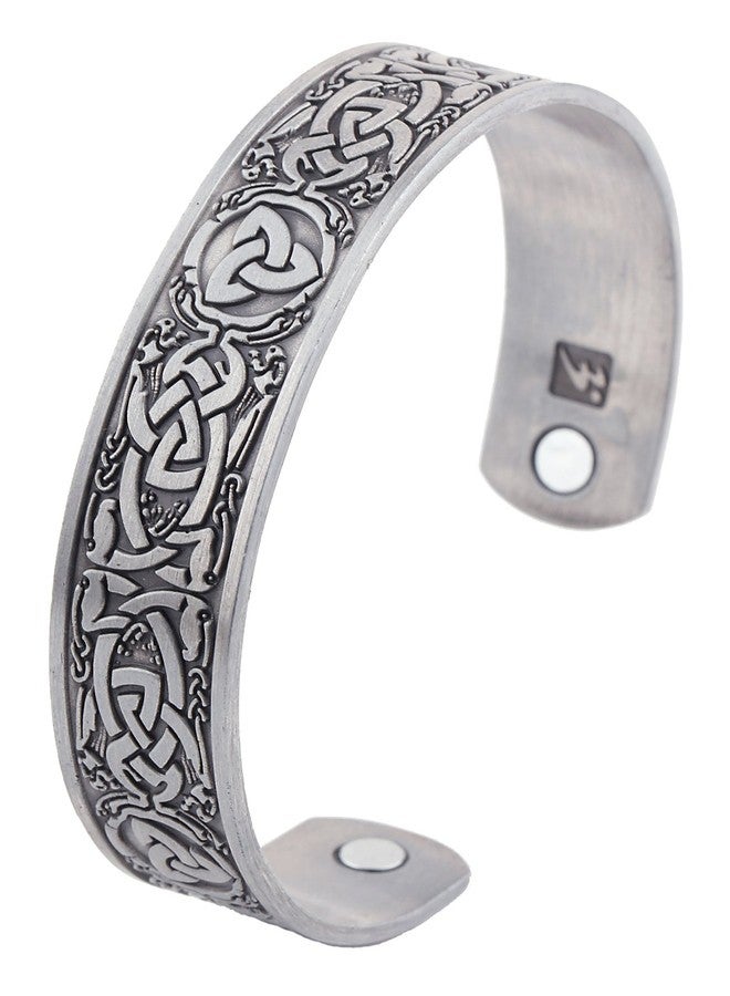 Lemegeton Norse Celtic Knot Bracelet Trinity Knot Bracelet Mens Viking Cuff Bangle for Women - Image 1