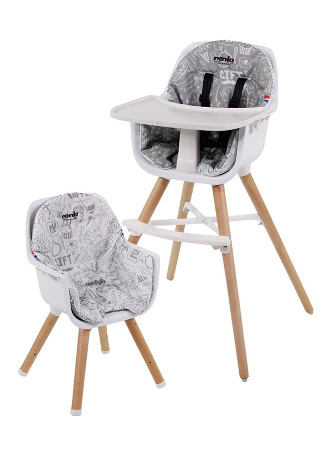 Nania 2 In 1 Paulette Highchair With Reversible Cushion - Typo  - Image 1