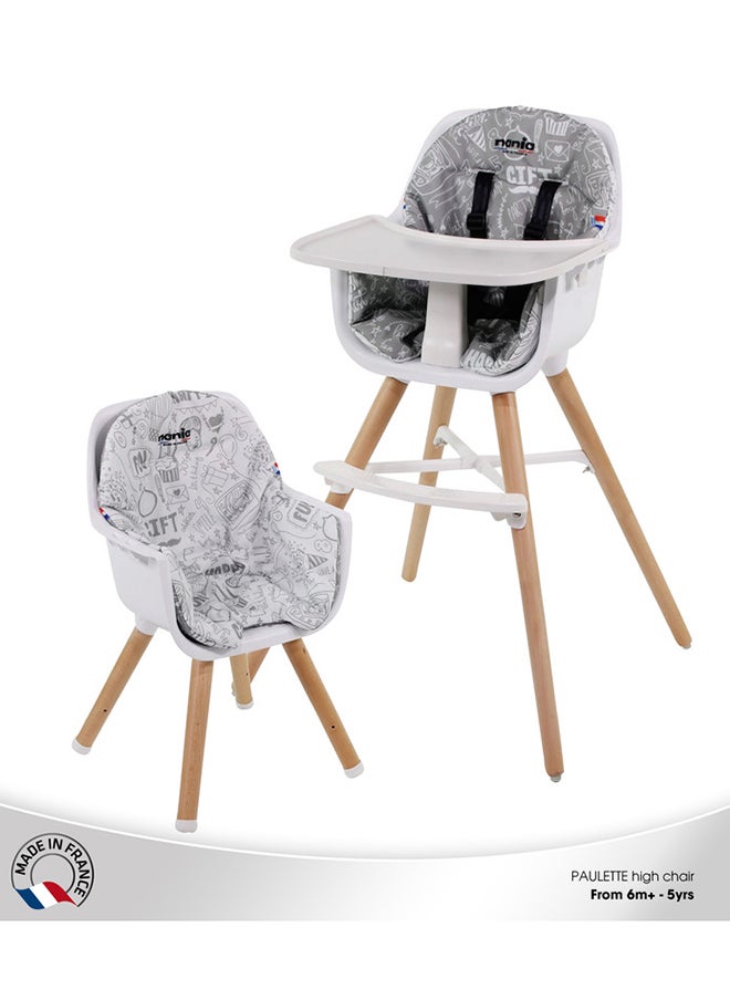 Nania 2 In 1 Paulette Highchair With Reversible Cushion - Typo  - Image 2