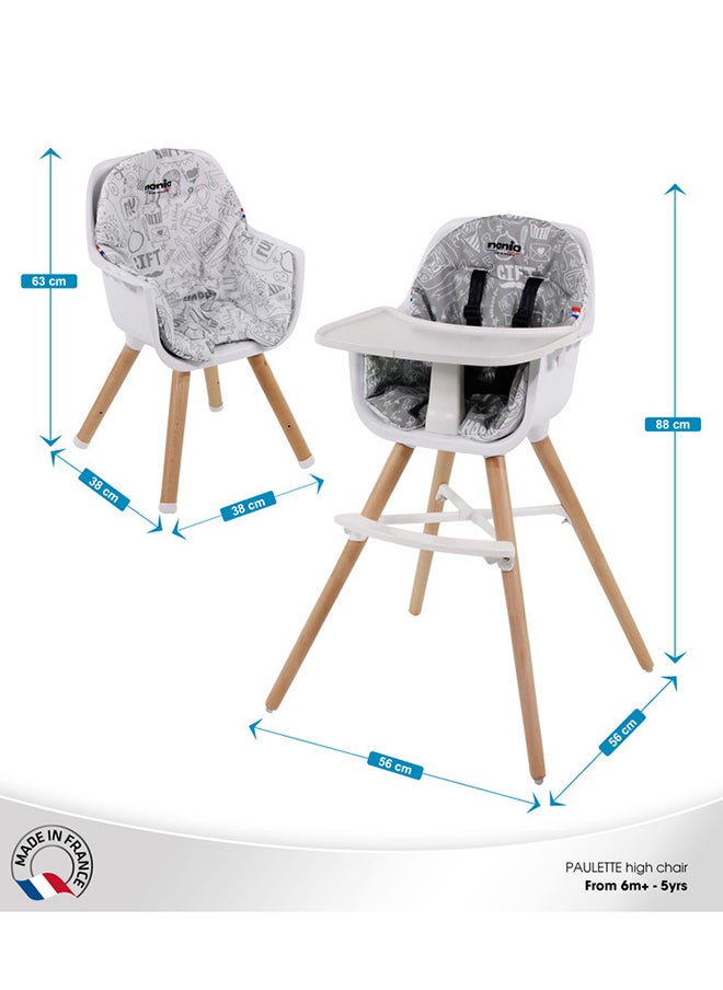 2 In 1 Paulette Highchair With Reversible Cushion - Typo - pzsku/Z21183D1C0A23CB190545Z/45/_/1716202558/53d0dafb-be60-465d-bb75-3863ec5768cf