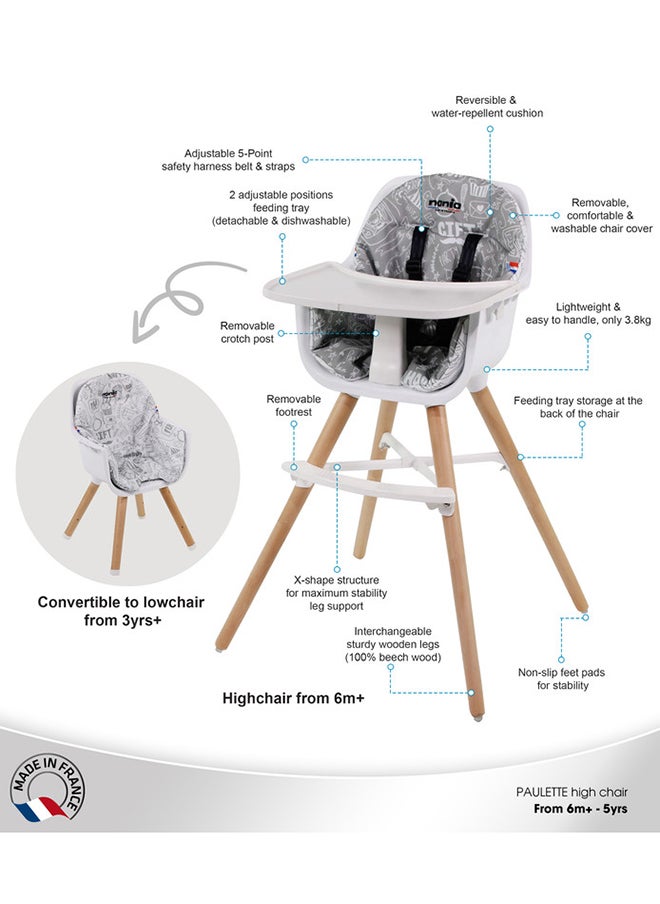 2 In 1 Paulette Highchair With Reversible Cushion - Typo - pzsku/Z21183D1C0A23CB190545Z/45/_/1716202559/f77e8c14-39df-4a06-be39-55caab9c7db4