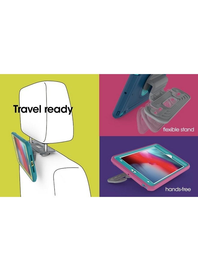 أوتربوكس جراب OtterBox للأطفال لأجهزة iPad من الجيل السابع والثامن والتاسع (شاشة 10.2 بوصة - إصدارات 2019 و2020 و2021) مع حامل وحامل تثبيت على مسند رأس السيارة - (أخضر غريب) - Image 3