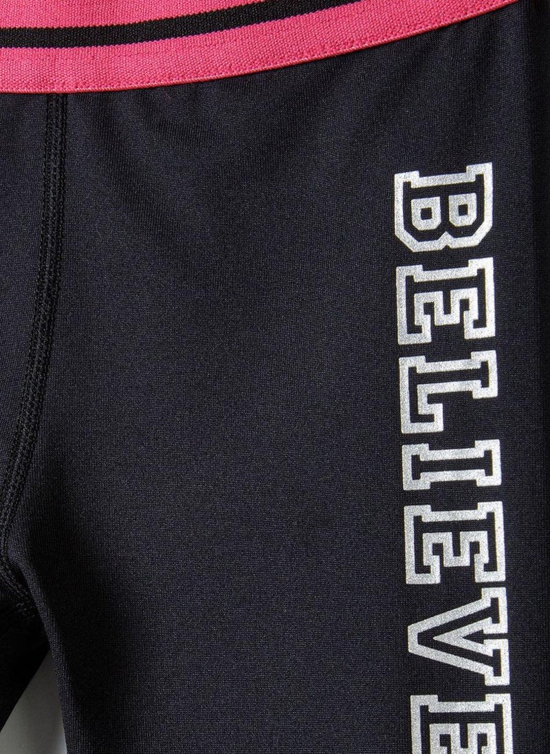 MINOTI Girls Motivational Leggings with Stretch Waistband Activewear - Image 4