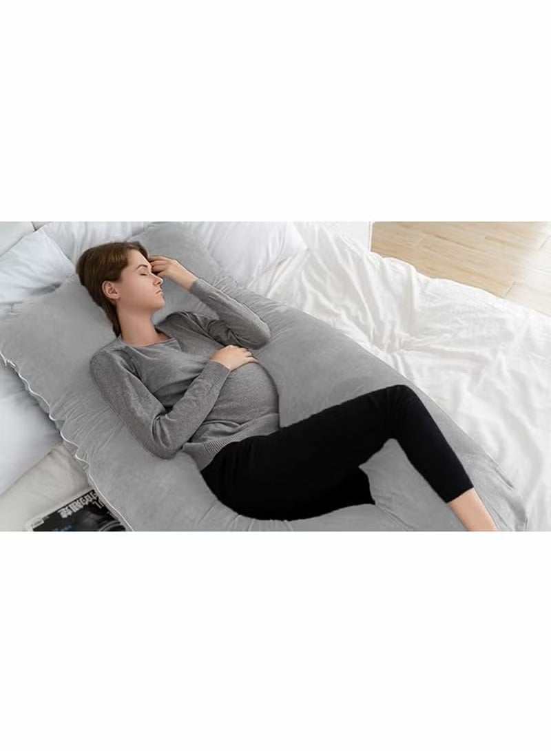 Pregnancy & Nursing U-Shape Pillow - Ultra-Soft Velvet, Full Body Support for Maximum Comfort  - Image 5