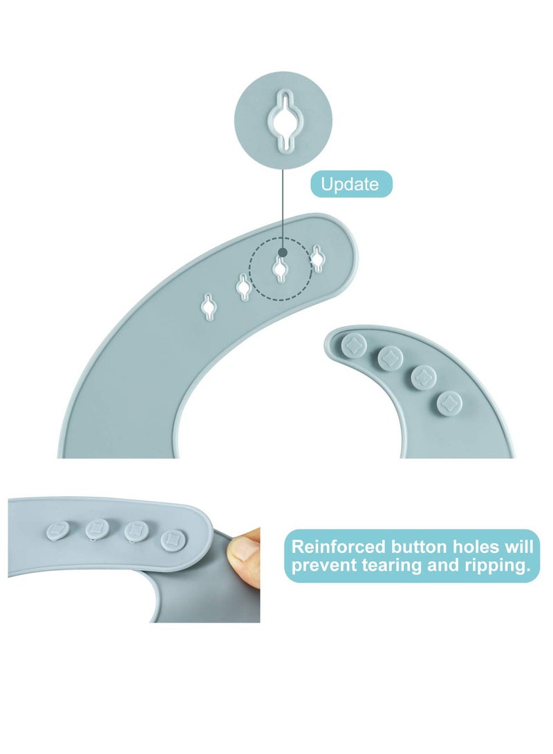 بيبي لاند طقم من 3 مرايل اطفال سيليكون لطيفة للاطفال الرضع والاطفال الصغار (10-72 شهر) مقاومة للماء، ناعم، للجنسين، غير فوضوي - Image 4