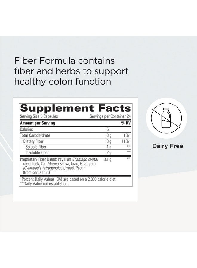 Integrative Therapeutics Fiber Formula Supplement To Support Colon Health* With True Dispersion Technology And Psyllium Seed Husk Pectin Oat Bran And Guar Gum Dairy Free Vegan 120 Capsules - Image 2