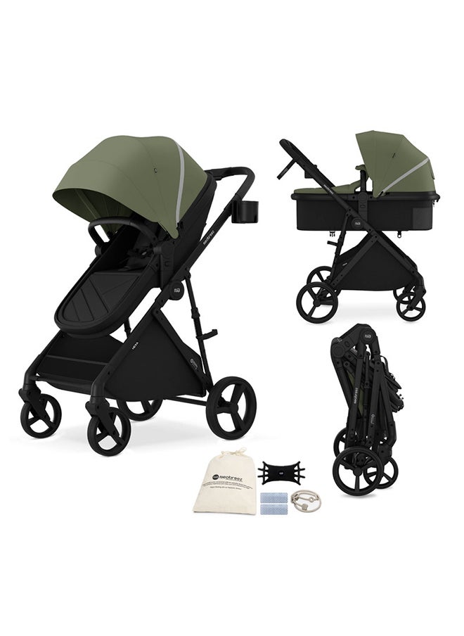 neobreez HEXA 2-in-1 Convertible Baby Toddler Stroller, Carry Cot, Bassinet Pram, XL Basket, UV And Waterproof Canopy, Pushchair, Gift Bag, Phone Holder And Toy Strap, 2 in 1 Cup Holder, 0-4yrs(22kg), 3yrs Warranty  - Image 1