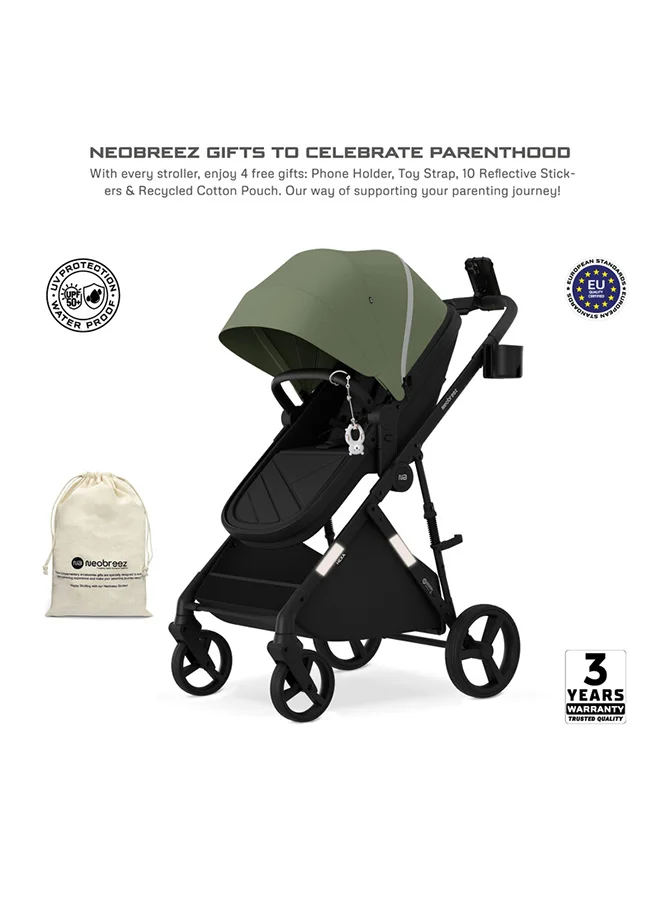 neobreez HEXA 2-in-1 Convertible Travel System Pram Stroller, Carry Cot & Bassinet, XL Basket, Waterproof UPF 50+ Canopy, Baby Trolley Pushchair with Reversible Handlebar,  2-in-1 Cup Holder, 0–4Yrs, 22kg, 3Yr Wty