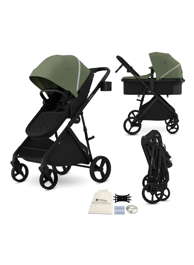 neobreez HEXA 2-in-1 Convertible Travel System Pram Stroller, Carry Cot & Bassinet, XL Basket, Waterproof UPF 50+ Canopy, Baby Trolley Pushchair with Reversible Handlebar,  2-in-1 Cup Holder, 0–4Yrs, 22kg, 3Yr Wty