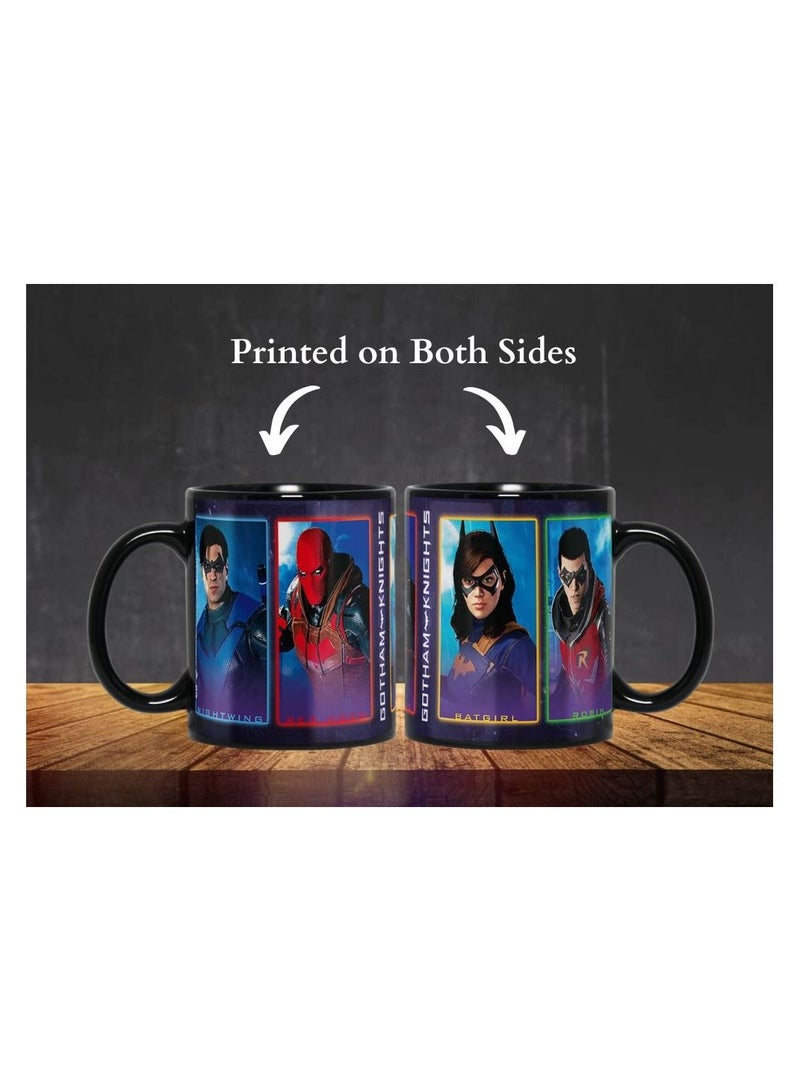 MEC Gotham Knights Nightwing Red Hood Batgirl Robin High Quality Printed Design Full Black Mug 11Oz - Image 5