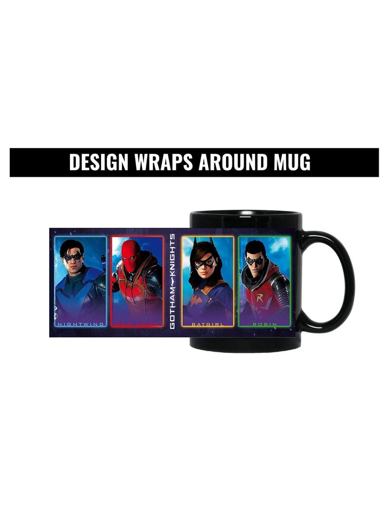 MEC Gotham Knights Nightwing Red Hood Batgirl Robin High Quality Printed Design Full Black Mug 11Oz - Image 4