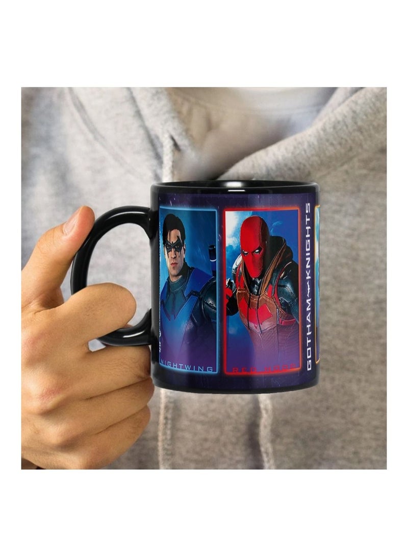 MEC Gotham Knights Nightwing Red Hood Batgirl Robin High Quality Printed Design Full Black Mug 11Oz - Image 3