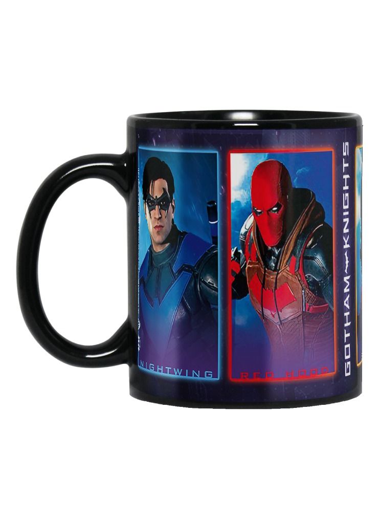 MEC Gotham Knights Nightwing Red Hood Batgirl Robin High Quality Printed Design Full Black Mug 11Oz - Image 1