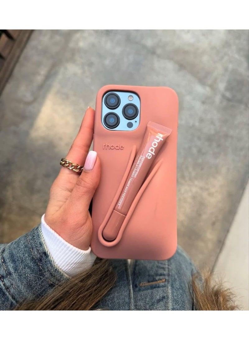 رود جراب هاتف Rhode Iphone 16 Pro Max مع حامل مرطب الشفاه في العبوة الأصلية جراب هاتف متعدد الوظائف مع حقيبة سفر أنيقة من السيليكون - Image 3