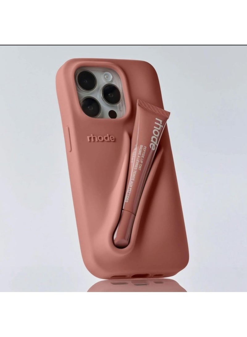 رود جراب هاتف Rhode Iphone 16 Pro Max مع حامل مرطب الشفاه في العبوة الأصلية جراب هاتف متعدد الوظائف مع حقيبة سفر أنيقة من السيليكون - Image 1
