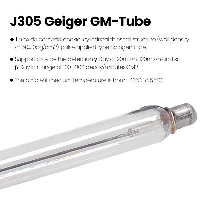Geiger Counter Tube: 50±10cg/cm2 Tin Oxide Cathode - Coaxial Cylindrical Thinshell Structure J305 G-M Tube for Radiation Detection Equipment Installation - Image 5