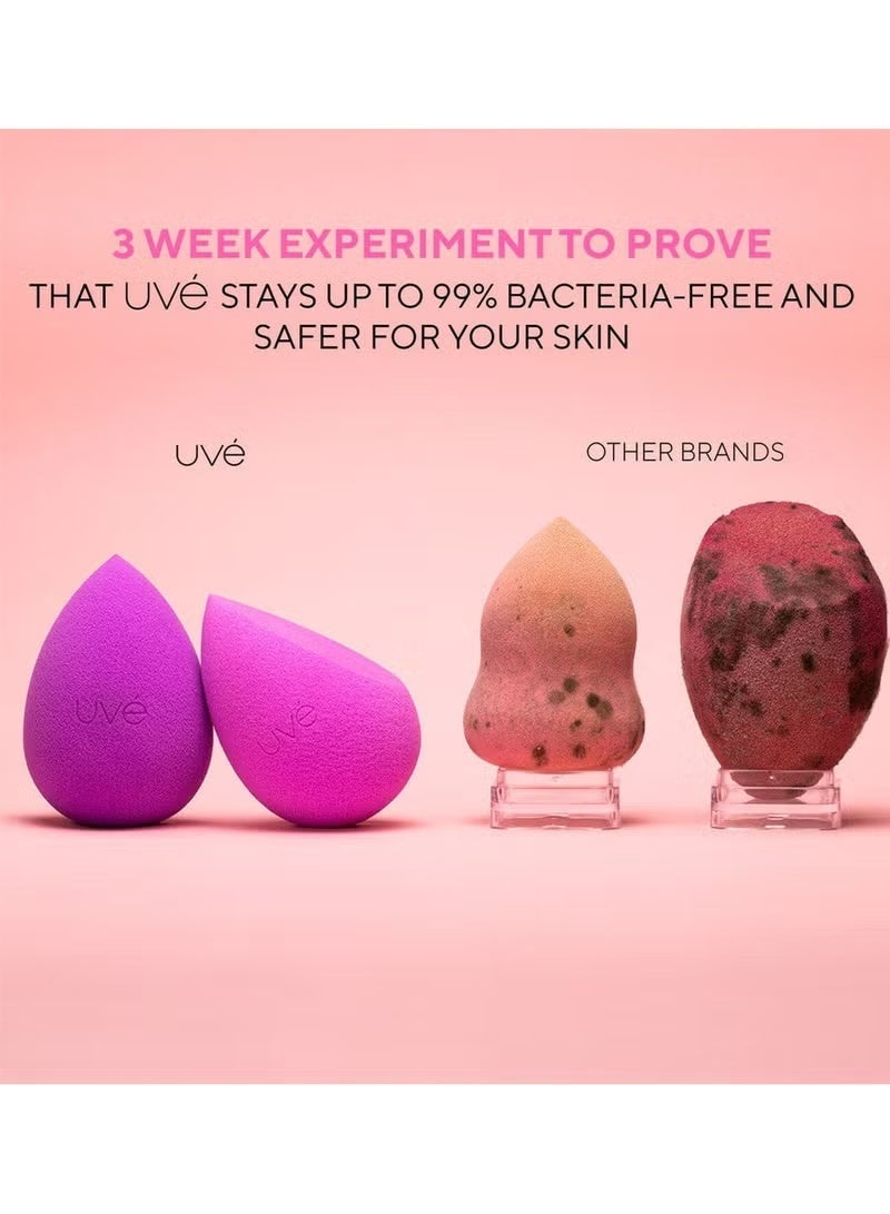 UVe Violet Antimicrobial Makeup Sponge - UVé Anti-Bacterial Makeup Sponge - Violet - Image 2