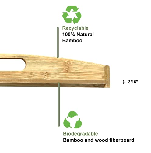 Bamboo Bam & Boo Natural Bamboo Serving Tray Extra Large Rectangular with Handles for Food, Drinks, Storage, Decor, Vanity, Breakfast, Parties, Weddings, Picnics(17.75” x 13” x 2.35”, Natural) - Image 5