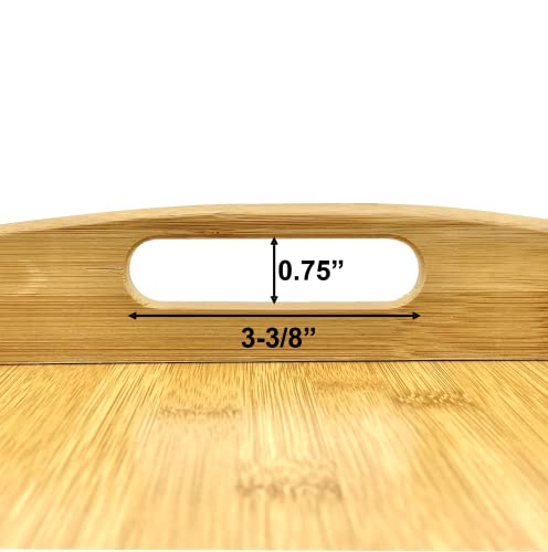 Bamboo Bam & Boo Natural Bamboo Serving Tray Extra Large Rectangular with Handles for Food, Drinks, Storage, Decor, Vanity, Breakfast, Parties, Weddings, Picnics(17.75” x 13” x 2.35”, Natural) - Image 4