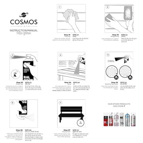 Cosmos Paints Cosmos LAC Acrylic Paint Spray Can for DIY Projects Spray Paint, 400 ml (RAL 3000 Flame Red) - Image 3