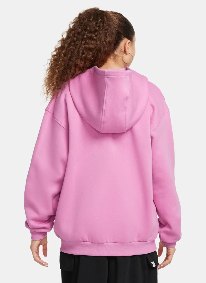 نايكي Kids' Sportswear Club Fleece Oversized Full-Zip Hoodie