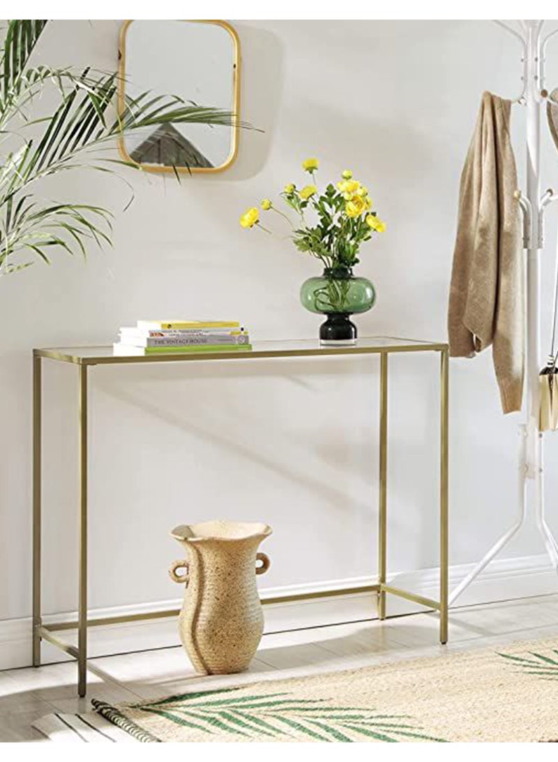 VASAGLE VASAGLE Tempered Glass Console Table for home and Office - Golden  - Image 3