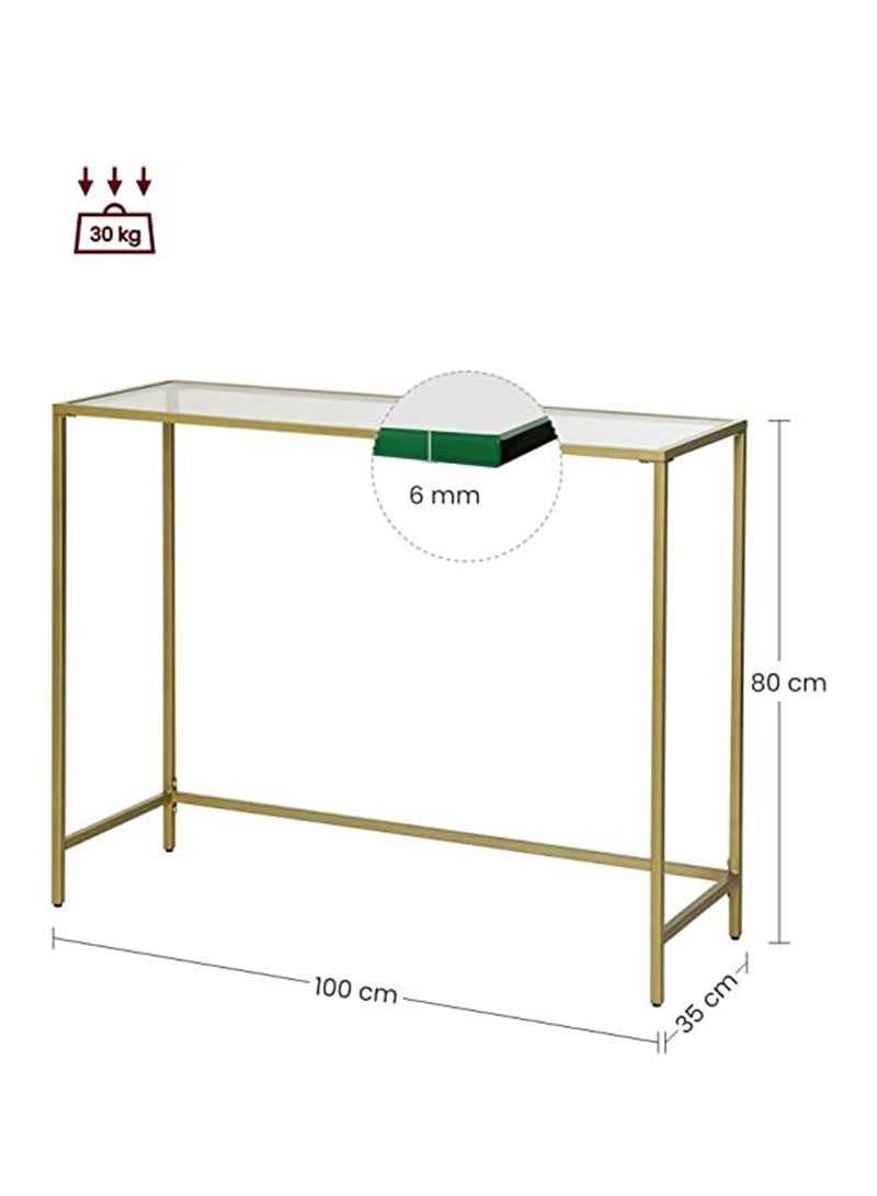VASAGLE VASAGLE Tempered Glass Console Table for home and Office - Golden  - Image 5
