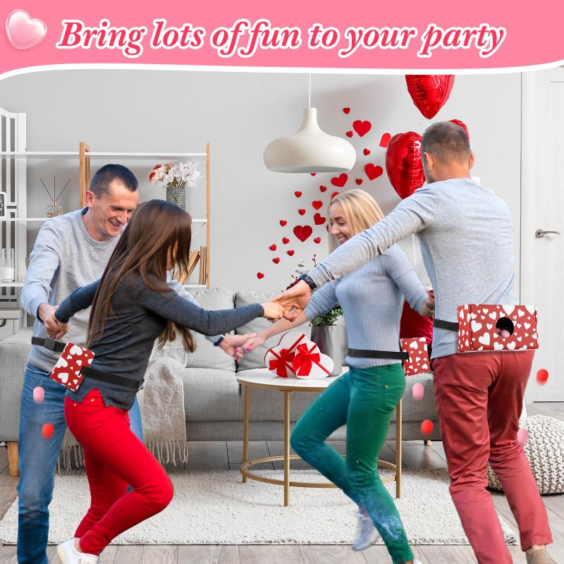 Shyyween 4 Pack Valentine's Day Party Game, Shaking Swing Balls Set, Waist Strap Shake Box with 80 Balls, Funny Game for Galentine's, Bachelorette, Indoor Outdoor(White Heart) - Image 5