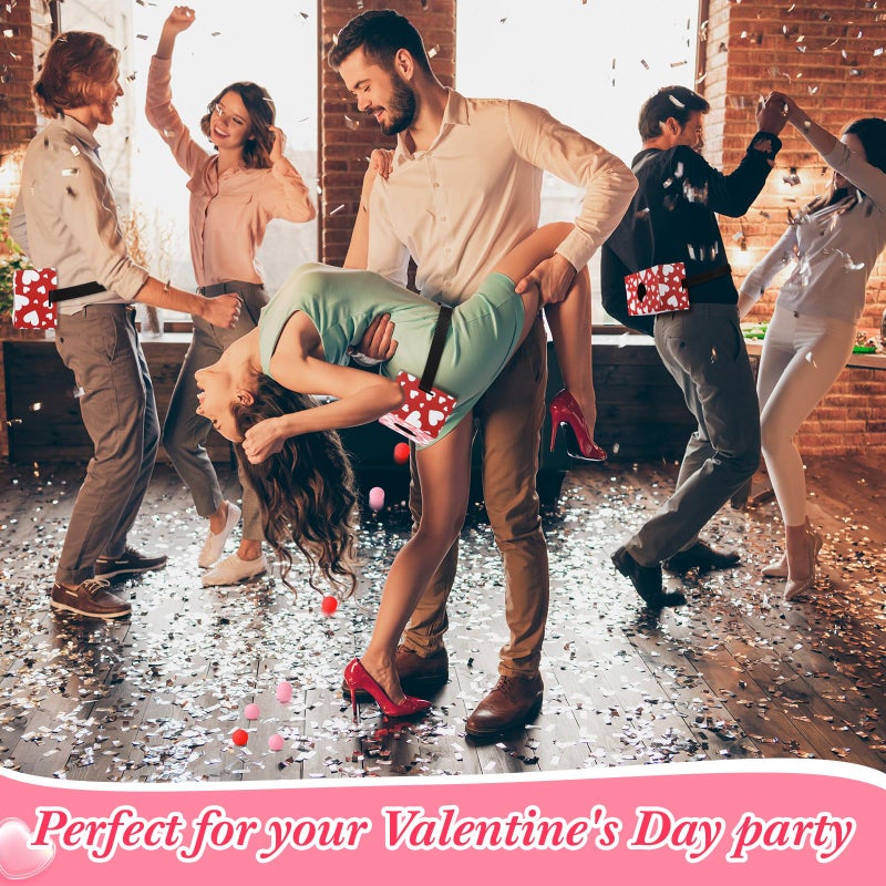 Shyyween 4 Pack Valentine's Day Party Game, Shaking Swing Balls Set, Waist Strap Shake Box with 80 Balls, Funny Game for Galentine's, Bachelorette, Indoor Outdoor(White Heart) - Image 4