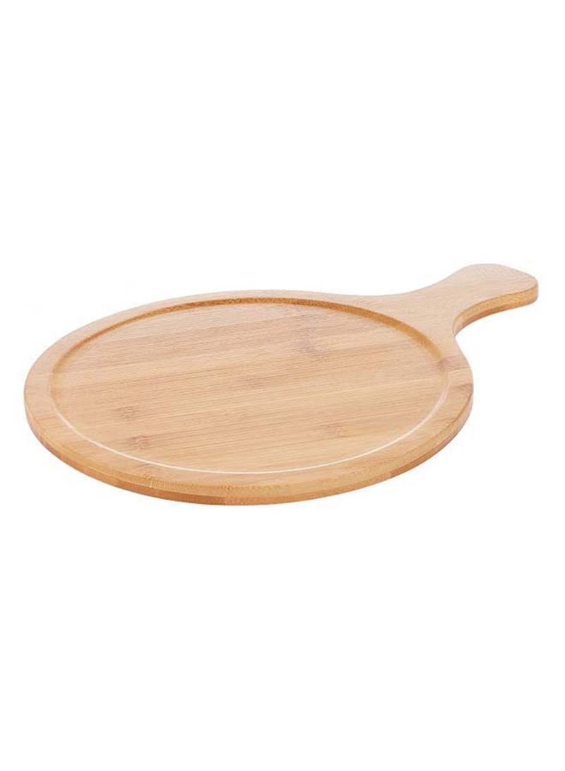 Liying Wooden Round Pizza Plate Brown 2.5x30x41centimeter - Image 1