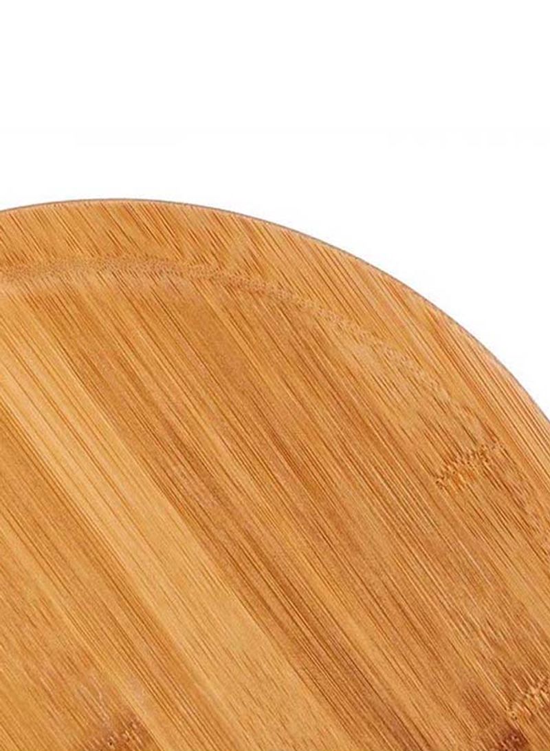 Liying Wooden Round Pizza Plate Brown 2.5x30x41centimeter - Image 4