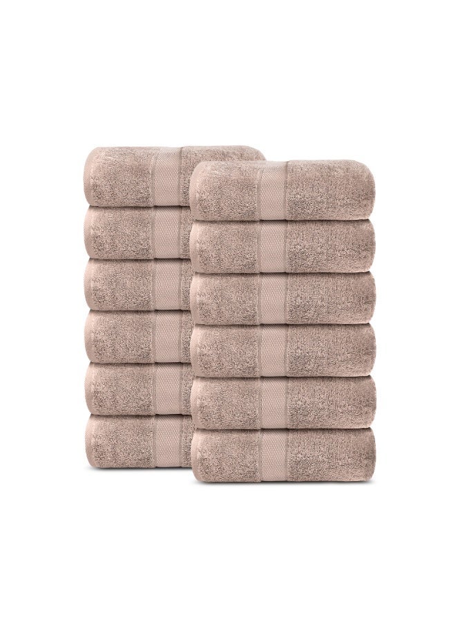 Lavish Touch 100% Combed Cotton 600 GSM Face towel (12 Pack, 33 x 33 cms) - Highly Absorbent Quick Dry and Soft Towels - Image 1