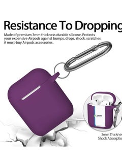 TWEGGON Apple Airpods 1/2 Case Silicone Case for Apple Airpods 1/2 Purple  - Image 2