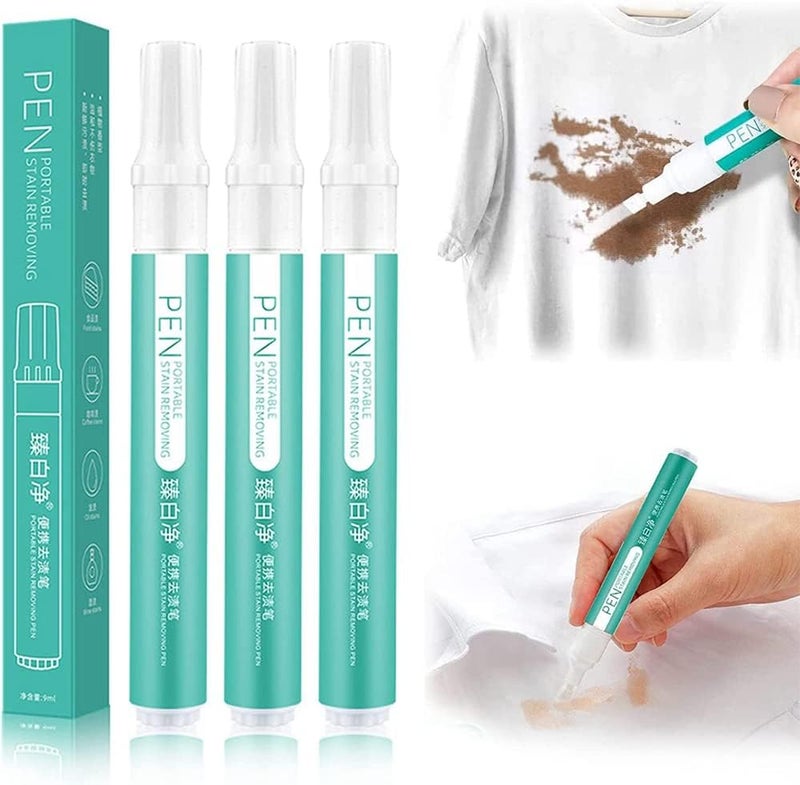comfrt Bleach Pen for Clothing, Bleach Pens Grout, Portable Clothing Stain Removal, Grease Stain Remover Wash Free Laundry Clean Pen Instantly Remove Stains (3pcs) - Image 1