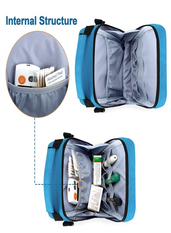 CURMIO Insulin Cooler Travel Case, Insulated Diabetes Supplies Bag with Shoulder Strap for Insulin Pens and Diabetic Supplies, Blue (Patented Design,Bag Only) - Image 2