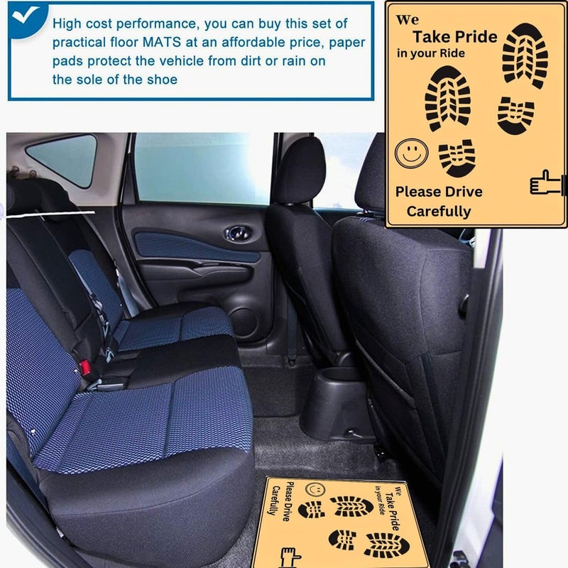 Asryd حصيرة ورقية قابلة للتخلص متوافقة مع السيارات، حجم عالمي، بني (عبوة من 50) - Image 2