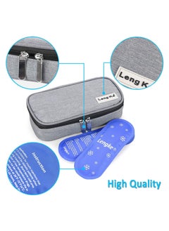 Leng Ke Insulin Cooler Travel Carrying Case Diabetic Medication Cooling Bag with 2 Ice Packs  - Image 2