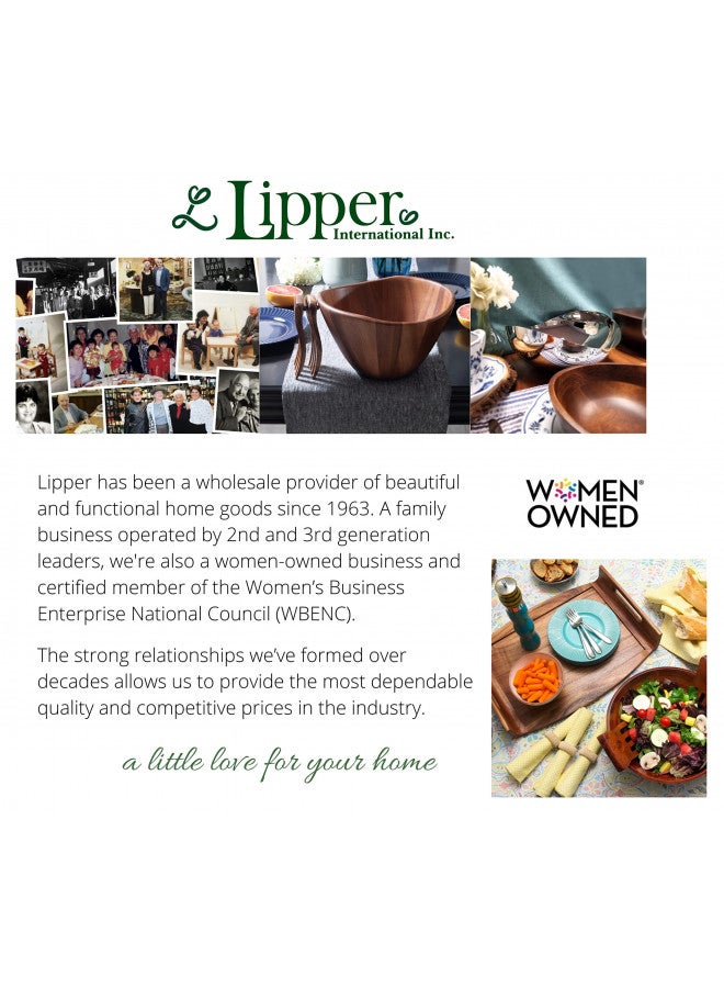 Lipper International وعاء تقديم من خشب الزان بتشطيب الكرز وحافة متموجة من ليبر إنترناشيونال للفواكه أو السلطات، غير لامع، صغير، 7.5" × 7.25" × 3"، وعاء واحد، 30.43 أونصة سائلة - Image 2