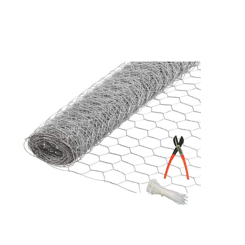 REDWIND UV Stabilized Chicken Poultry Wire Garden Fencing Iron Net_Anti Bird Net_30 Inches Height X 50 Feet Length_with 1 Cutter and 100 PVC Tags RWAGF65 - Image 1